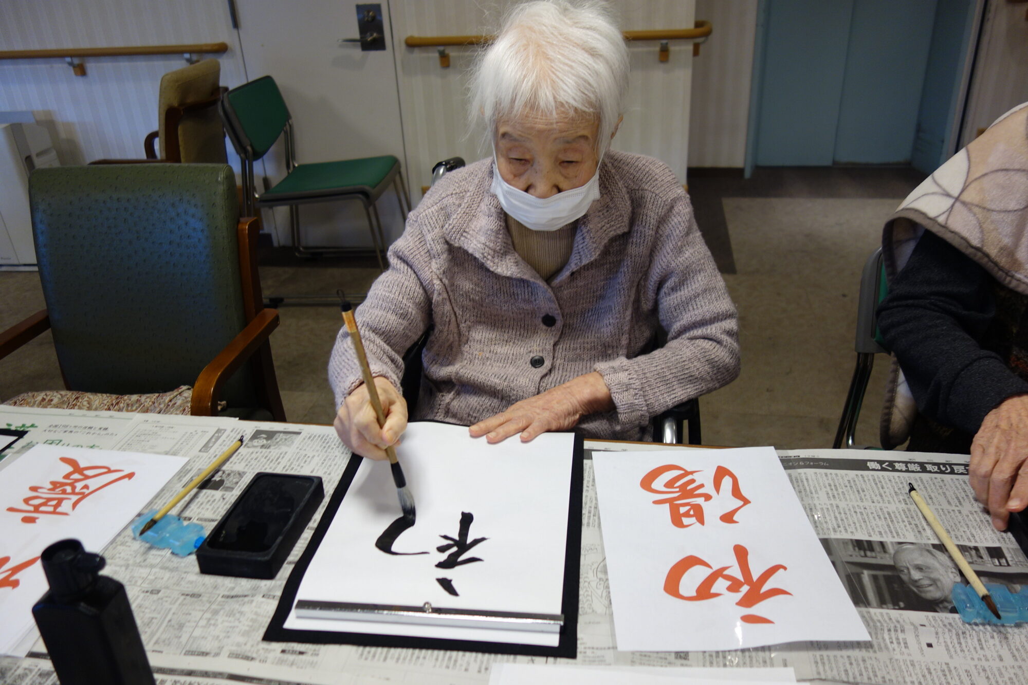 グレース・イン緑地公園の書初め