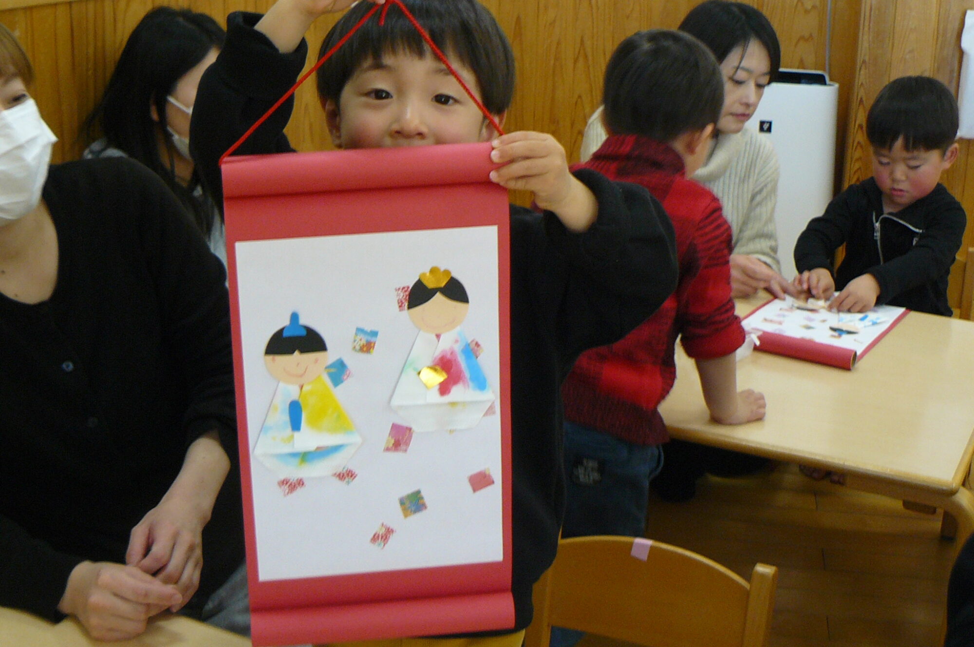 支援センター虹🌈　　節分制作　🔴サンサン　2歳児コース🔴