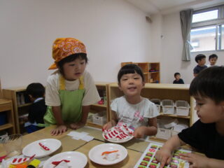 お寿司屋さんごっこ（３歳児　わかば組）