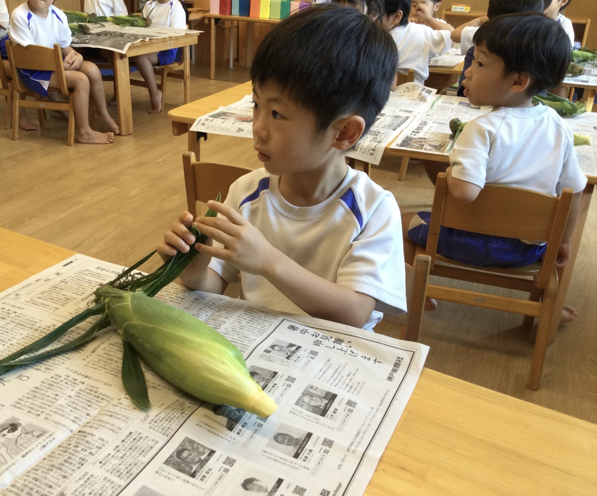 〜 とうもろこしをさわったよ 〜