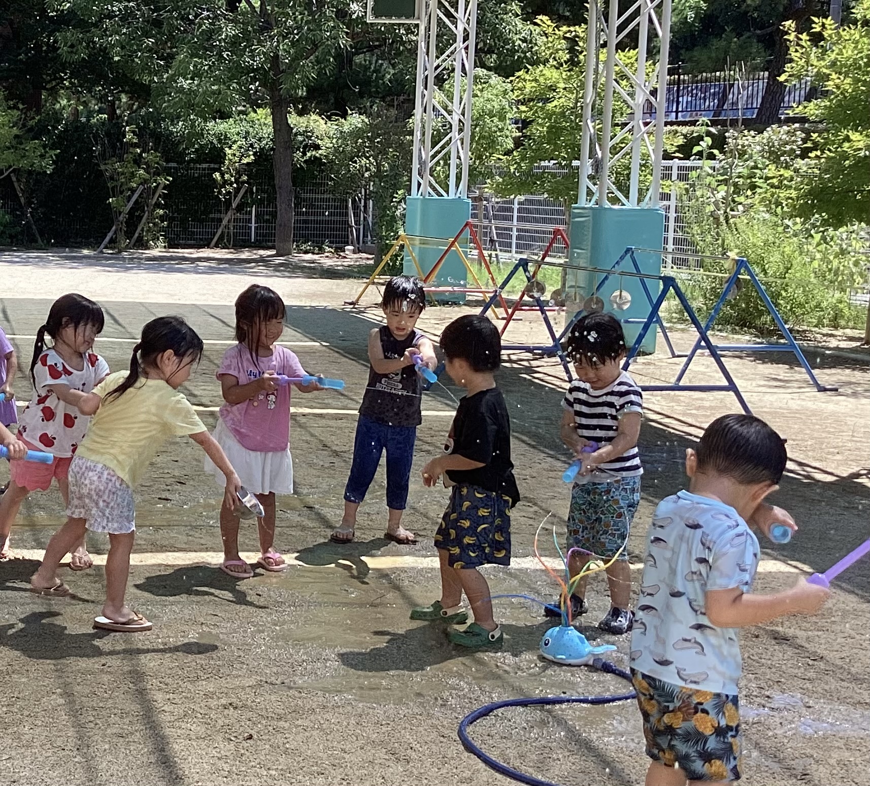 たくさん水遊びをしました！